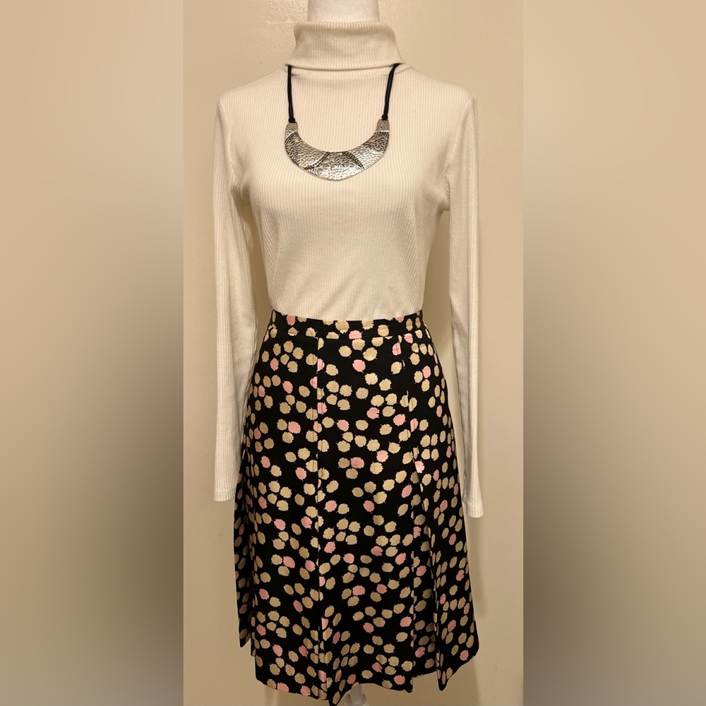 J Crew Fit & Flare Silk Black Skirt - size 12